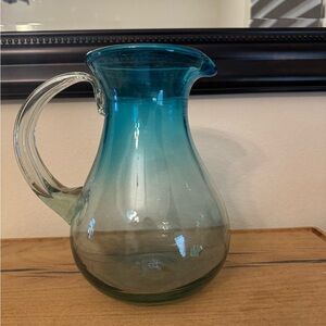 Beautiful Mexican hand blown pitcher.